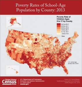 Poverty Rate of Children Ages 5 to 17 by County